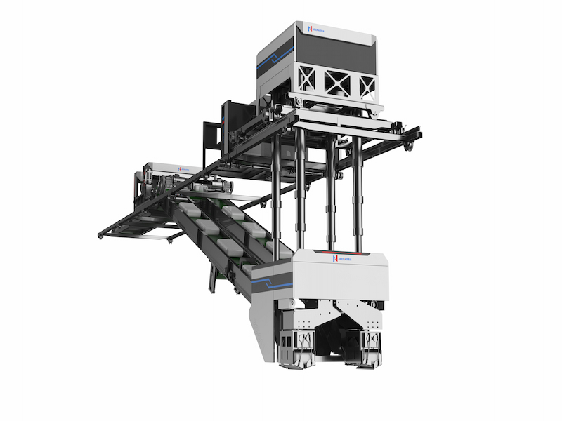 Máy xếp và đóng pallet xi măng đóng bao tự động