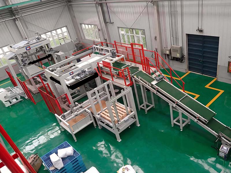 2400 Bags/Hour High-Level Palletizing & Hooding Integrated System Solution
